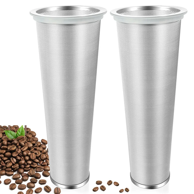 A26T-2 Pack Stainless Steel Cold Brew Coffee Filter For Wide Mouth Mason Jar 64Oz, Food Grade Tea And Water Filtration System