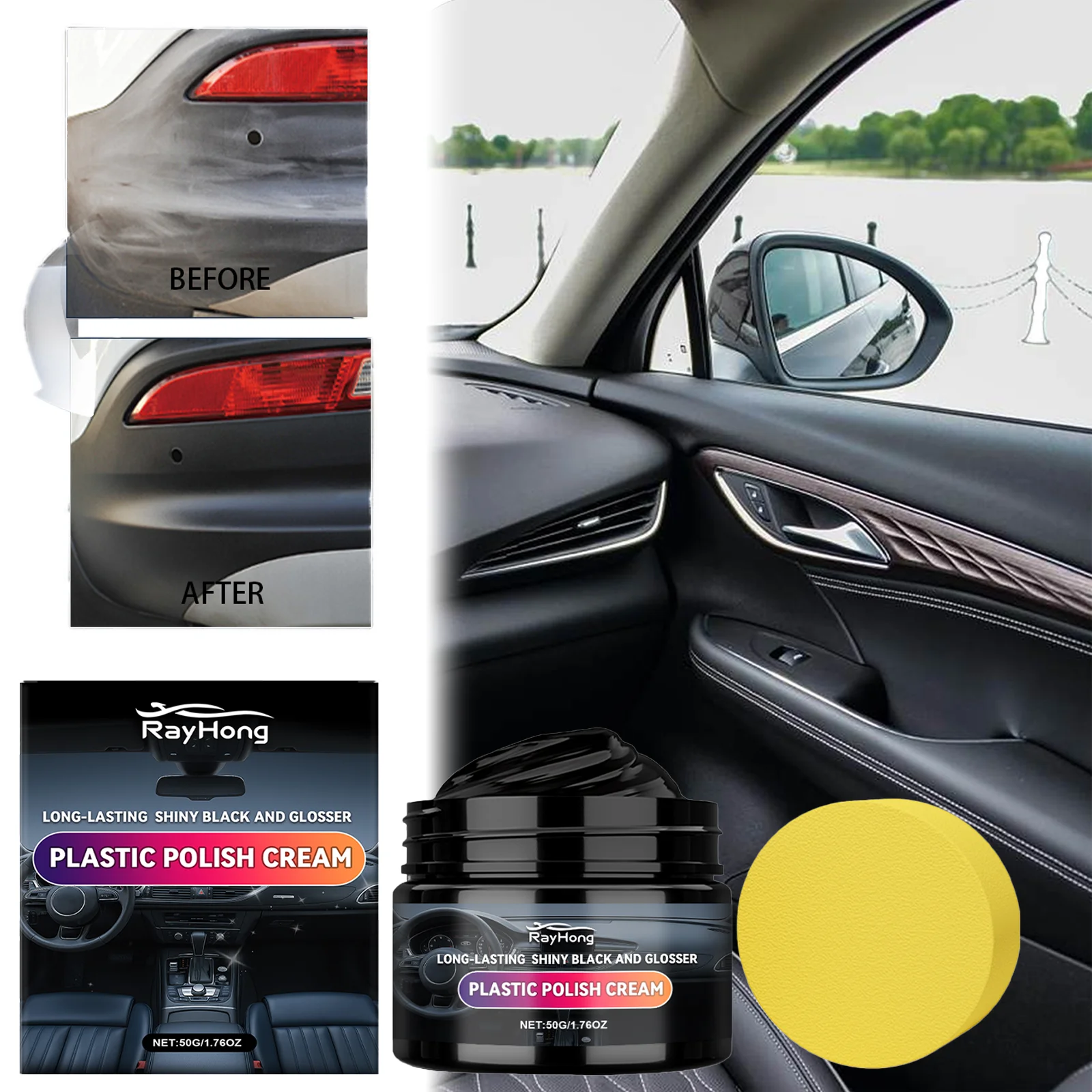 

Сверхмощная автомобильная паста для восстановления пластиковых отделки, глянцевая полировка и защита для бамперов на приборной панели, восстанавливает выцветший черный цвет, царапины