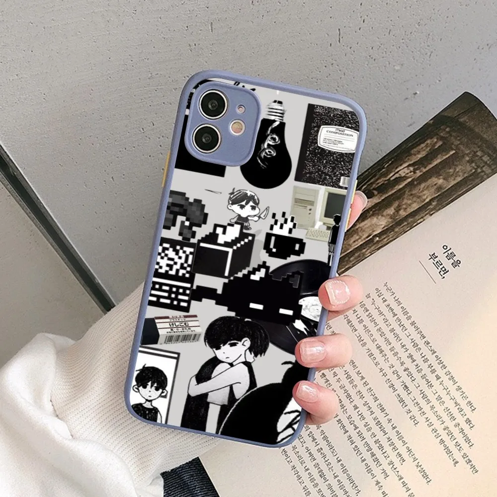 Game Omori cartoon Phone Case for iPhone 14 11 12 13 Mini Pro Max 8 7 Plus X XR XS MAX Translucent Matte Cover