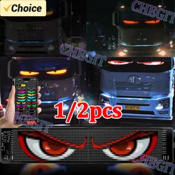 Devil Eyes Light For Cars,Colorful Eye Lamp Soft Screen for Car Windows,Large Programmable Flexible LED Screen,DIY Dynamic LED