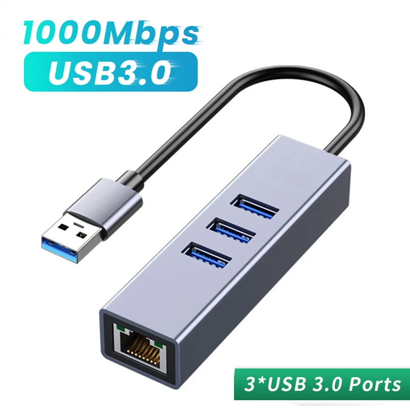USB ハブ 1000Mbps 3 ポート USB 3.0 タイプ C ハブ USB から Rj45 ギガビットイーサネットアダプタ RTL8153 MacBook ラップトップコンピュータ用