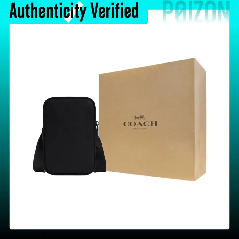 COACH Refined Pebble Pattern Leather Shoulder Bag, Crossbody Bag Mini Women's Bronze & Black CS044-QBBK