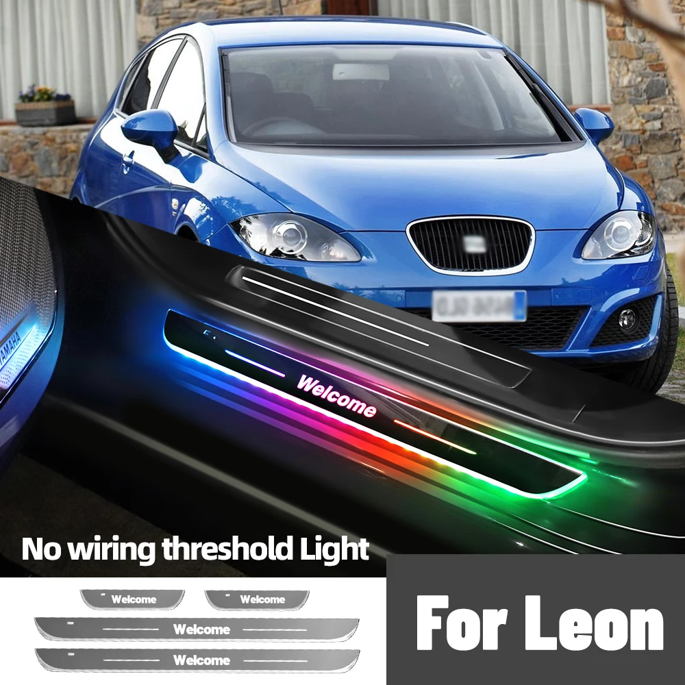 

For Seat Leon 1M 1P 5F KL MK1 MK2 MK3 MK4 Car Door Sill Light Customized Logo LED Welcome Threshold Pedal Lamp Accessories