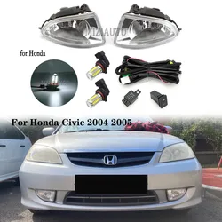 Luzes de nevoeiro LED para Honda Civic, Amortecedor dianteiro, Montagem da lâmpada halógena, Fiação, Acessórios para cabos, 2004, 2005