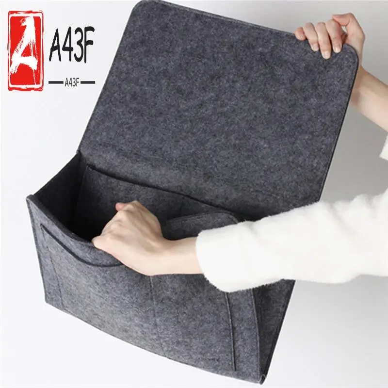 

A43F-Felt Bedside Storage Organizer Anti-Slip Bedside Bag Bed Sofa Side Pouch Hanging Couch Storage