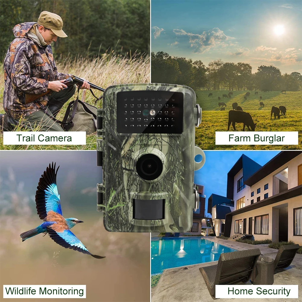 

Mini Trail Camera 16MP 1080P Wildlife Scouting Camera with 12M Night Vision Motion Sensor IP66 Waterproof Monitoring Tracking