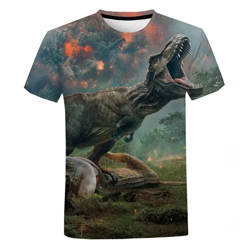 Jurassic Park Dinosaur 3D Print Quick Drying Breathable Sport Men Plus Size Personalized Harajuku Streetwear T-shirt