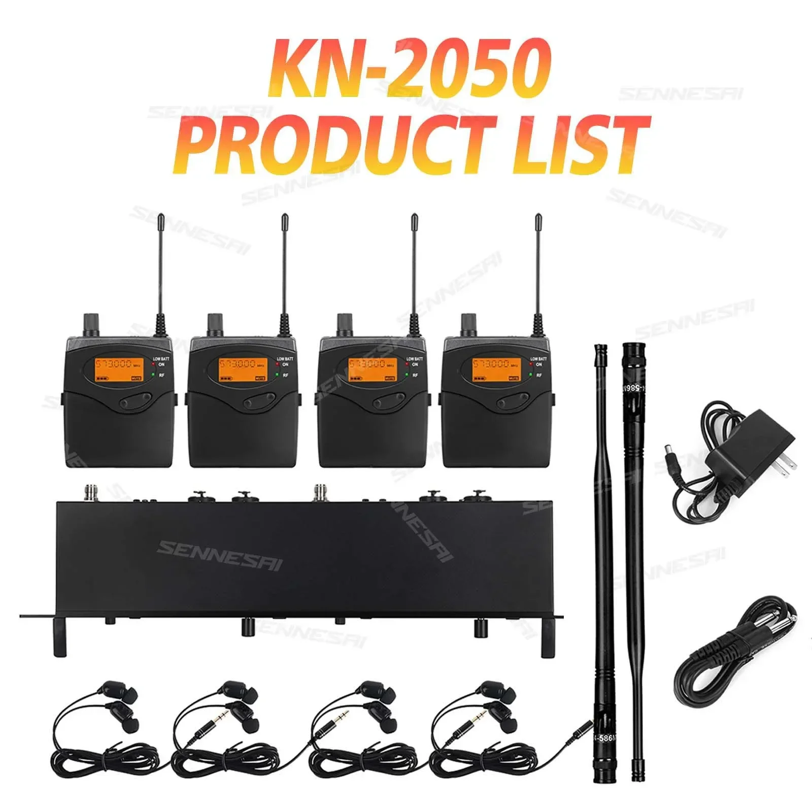 Top Quality！EM-2050 UHF In Ear Monitor System 2 Channel 4 Bodypack Monitoring Available In Multiple Bands for Stage！Whole Metal