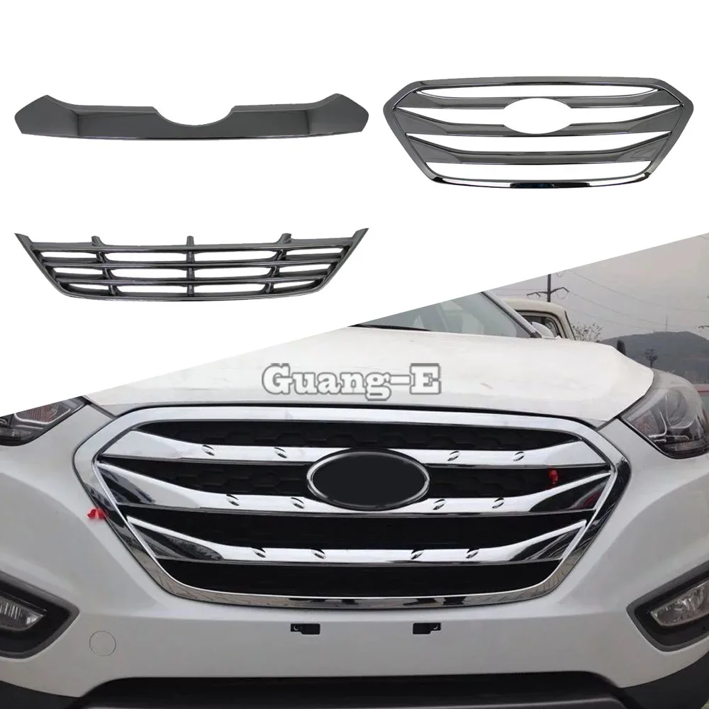 Eyebrow Cover Stick ABS Chrome For Hyundai IX35 2010 2011 2012 2013 2014 2015 2016 2017 Trim Racing Front Grid Grille Grill Part