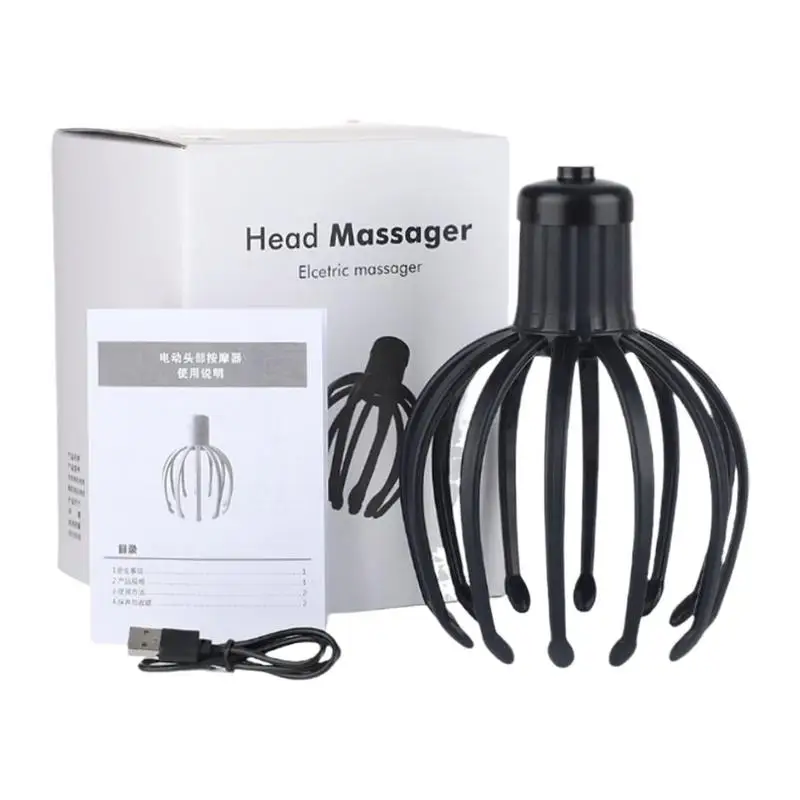 Electric Head Massager Electric Octopus Claw Head Scalp Massager 3 Modes Vibration Massage Relief Head Fatigue Improve Sleep