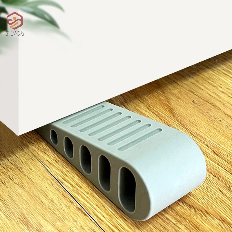 1pc Safety Rubber Door Stopper Reusable Shock Absorbent Block Wedge Doorstops Home Office Door Anti-collision Stopper