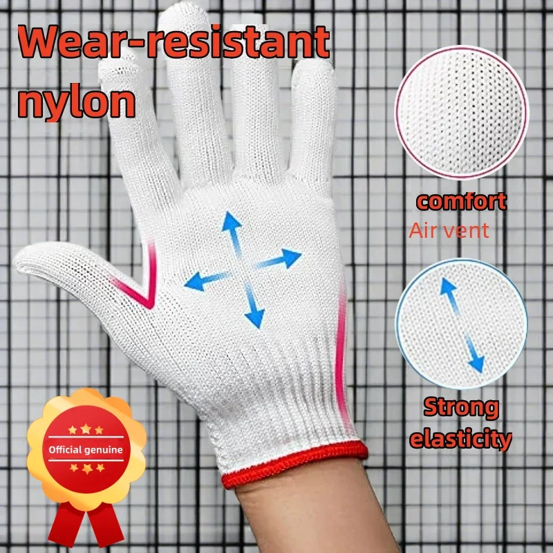 12 Pairs,Knitted Cotton Work Gloves, Lightweight Safety Glove,Elastic Work Gloves,