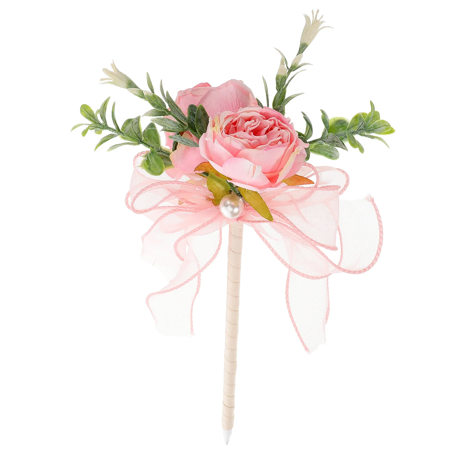 

Rose Creative Ballpoint Pen Artificial Flowers Floral Writing Decorative Pens Cute for Pink