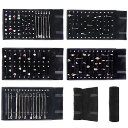 Portable Large Travel Jewelry Roll Bag Pendant Necklace Bracelet Chain Storage Carrying Case Watch Bangle Ring Earring Organizer