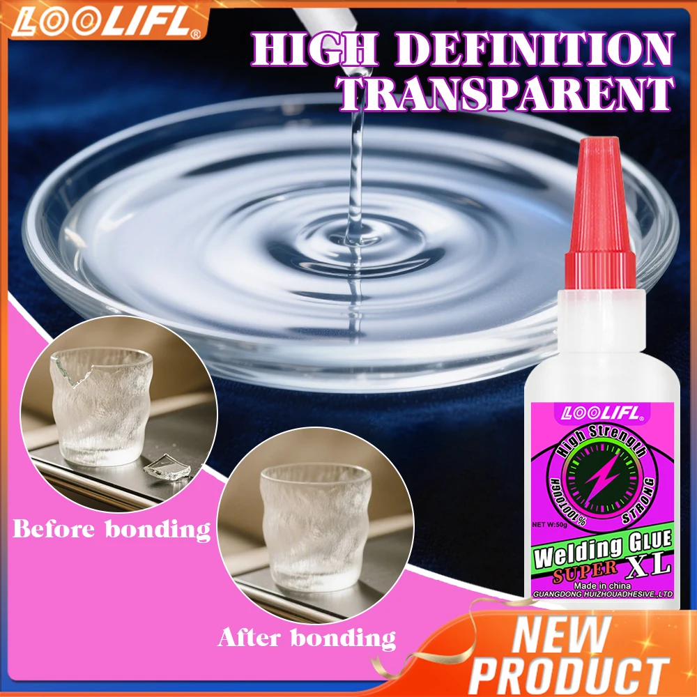 LOOLIFL- Colla per saldatura super oleosa, impermeabile e trasparente, legata istantaneamente, adatta per la manutenzione dei prodotti in vetro.