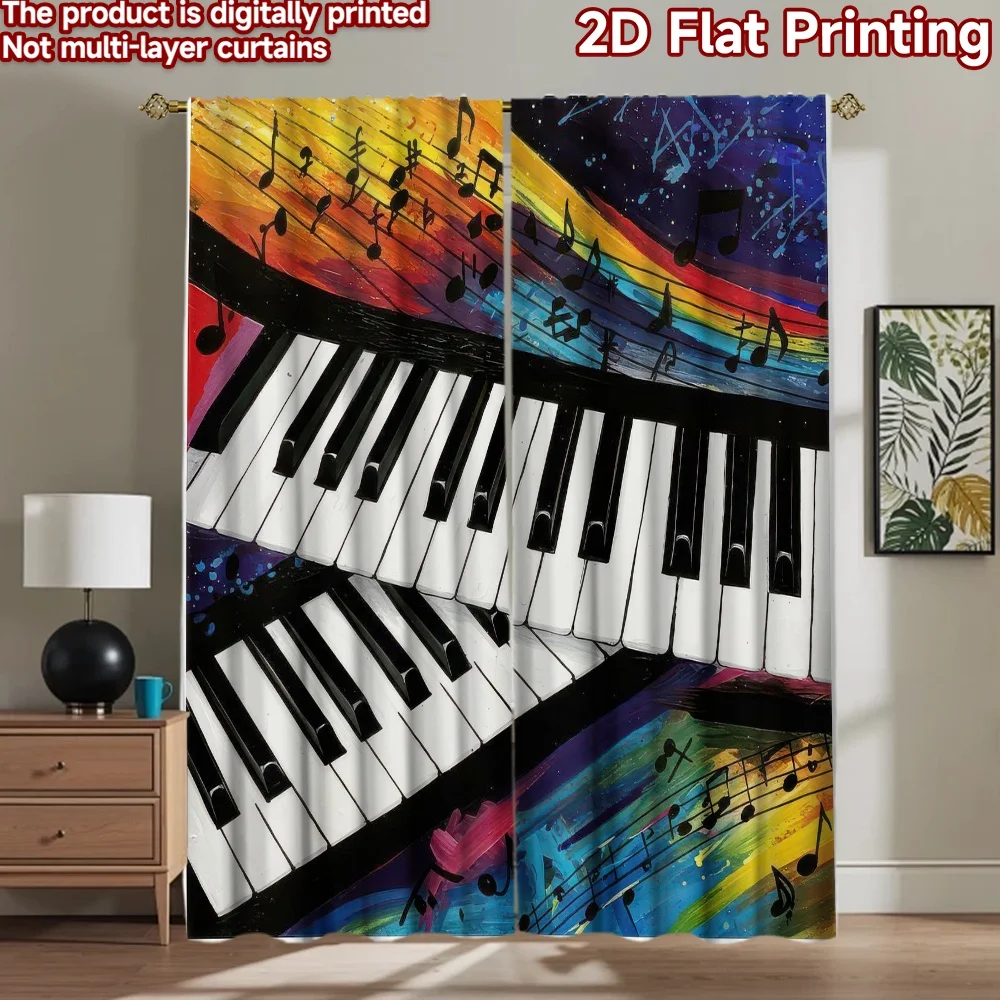 

1pc 2D flat Photography Backdrop Scene Tapestry Colorful Piano Melody 100% Polyester Festive Backdrops Use for Suitable for