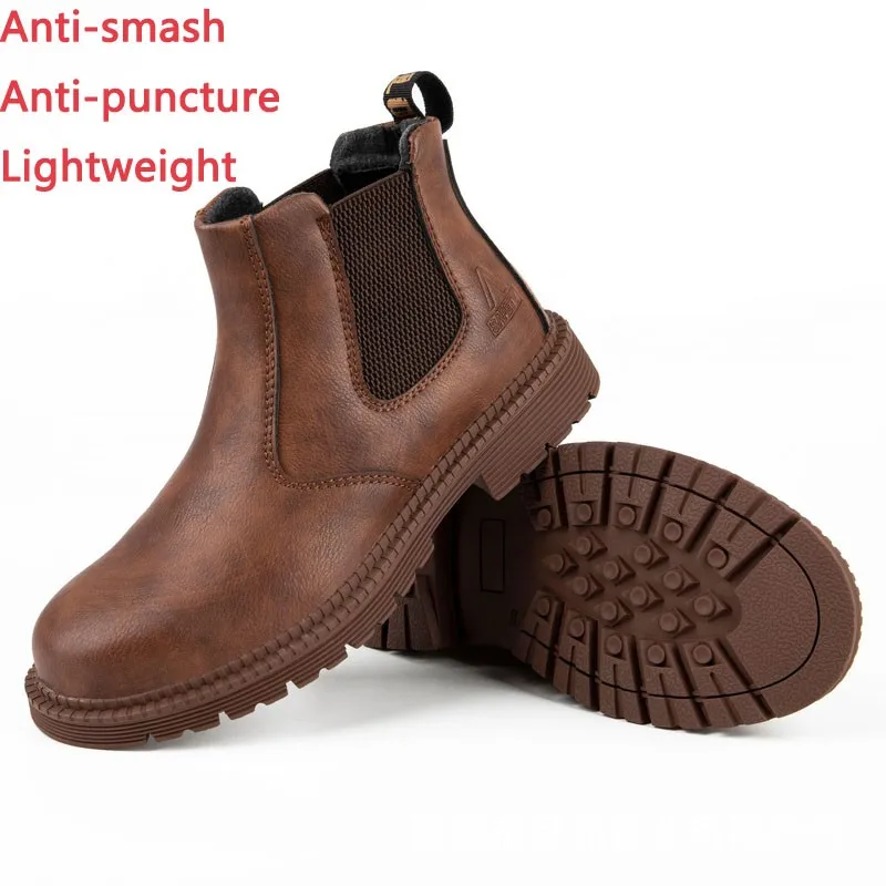 Zapatos De Seguridad De cuero De imitación, Zapatos De Seguridad antigolpes y antipinchazos, Zapatos protectores con punta De acero, Seguridad Sepatu