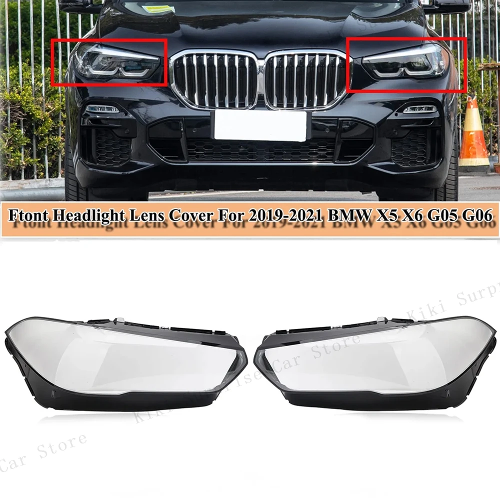 Car Headlight Cover Lens Shell Front Headlamp Lampshade Auto Light Caps For BMW X5 X6 X5M X6M G05 G06 F95 2019-2022