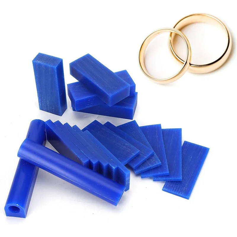 

ABKP-15PCS восковой блок для ювелирных изделий + 2 шт. трубка с отверстием из литья воска, синий воск для создания и проектирования колец