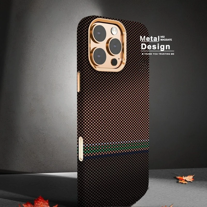

Kevlar Carbon Fiber Pattern with Built-in Magnetic Suction Function for IPhone 15pro 16promax Anti Drop Protective Case