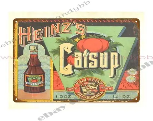 accent wall 1890s Heinz Catsup Celery and Tobasco Pepper Sauces metal tin sign