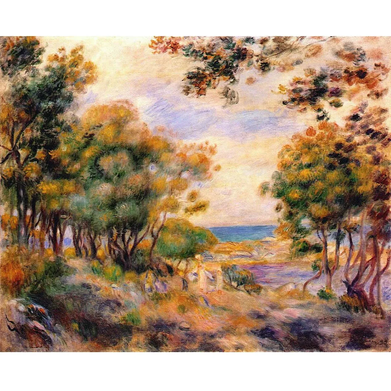 Pierre-Auguste Renoir artworks,Landscape at Beaulieu,Hand painted famous painting reproduction,Decoration pictures room wall