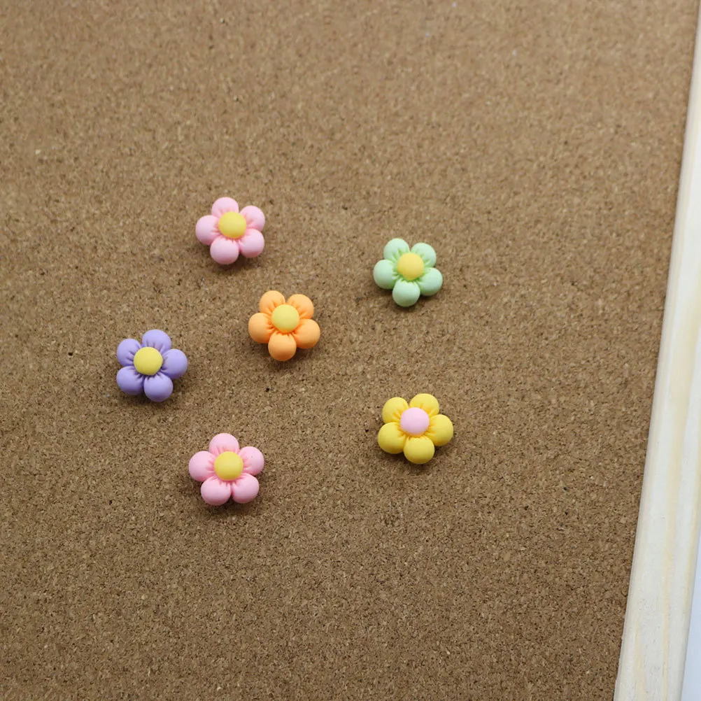 30 peças macaron push pin em forma de flor compactas polegares multifuncionais acessórios de mesa para mulheres