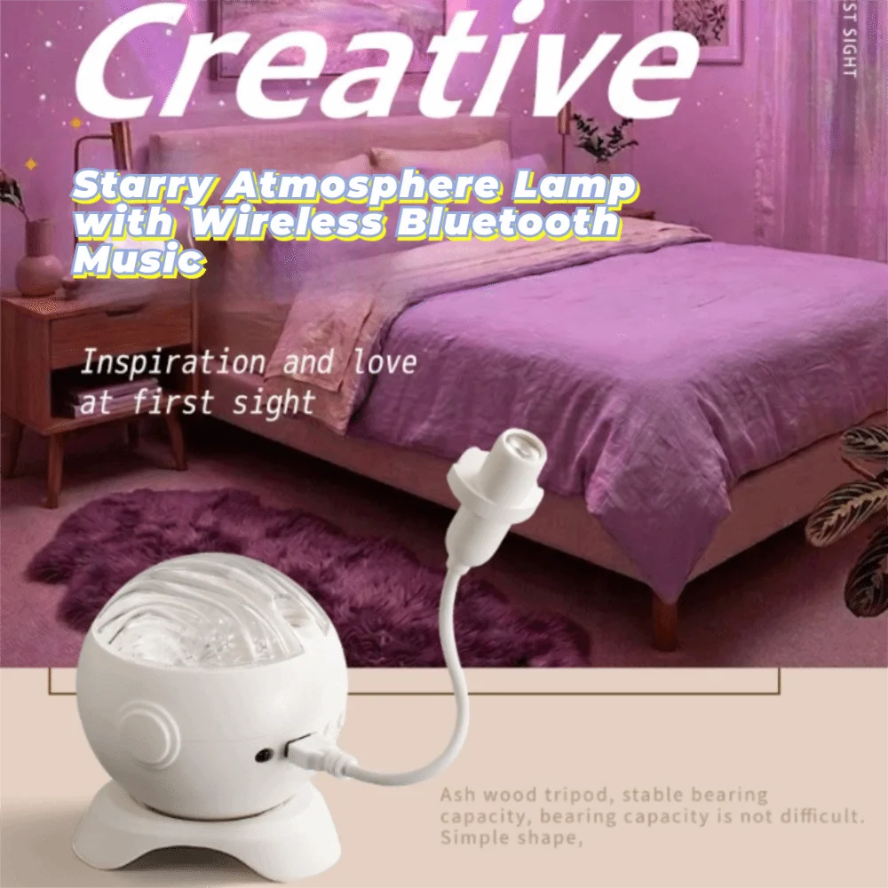 Bluetooth Speaker Star Projector Light 360 Rotatable Remote Control Galaxy Projector Planet Patterns RGB Northern Light