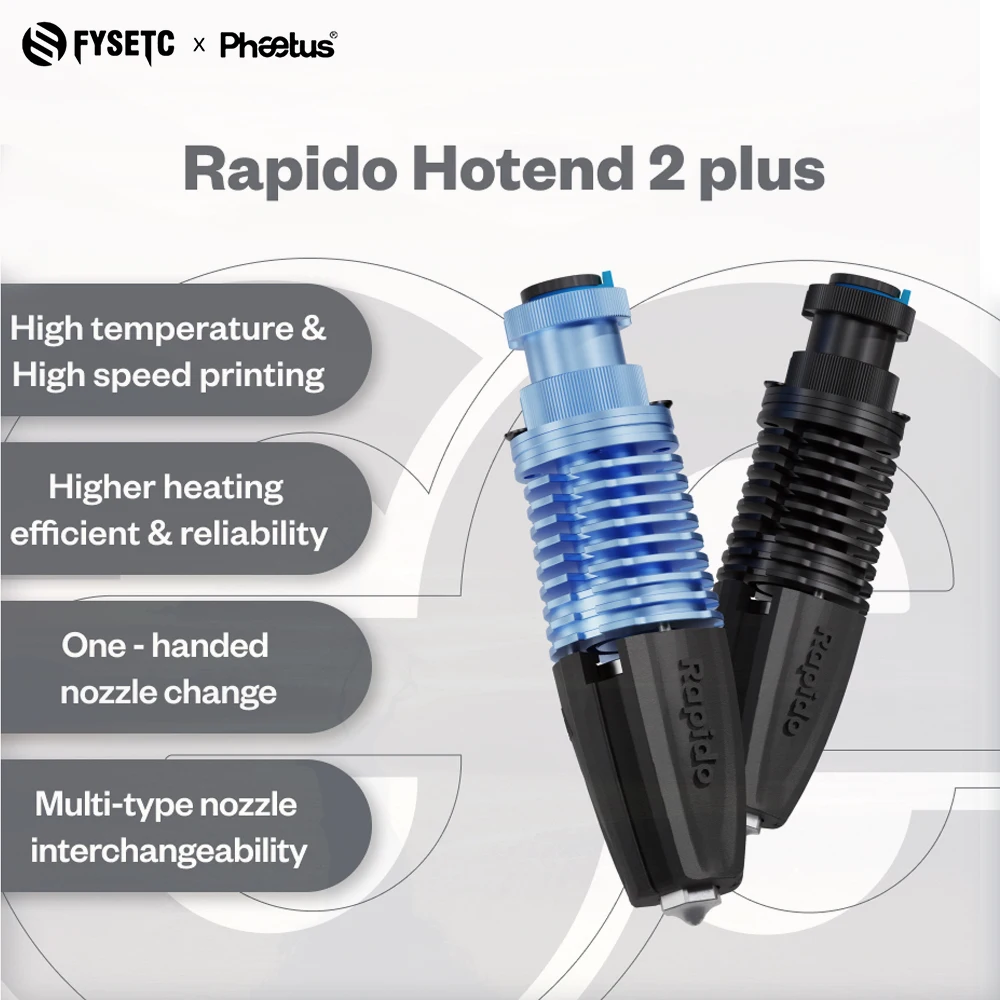 

FYSETC Phaetus Rapido Hotend 2.0 HF/UHF Support Fast Printing and Fast Heating For Voron Vzbot 3d Printers