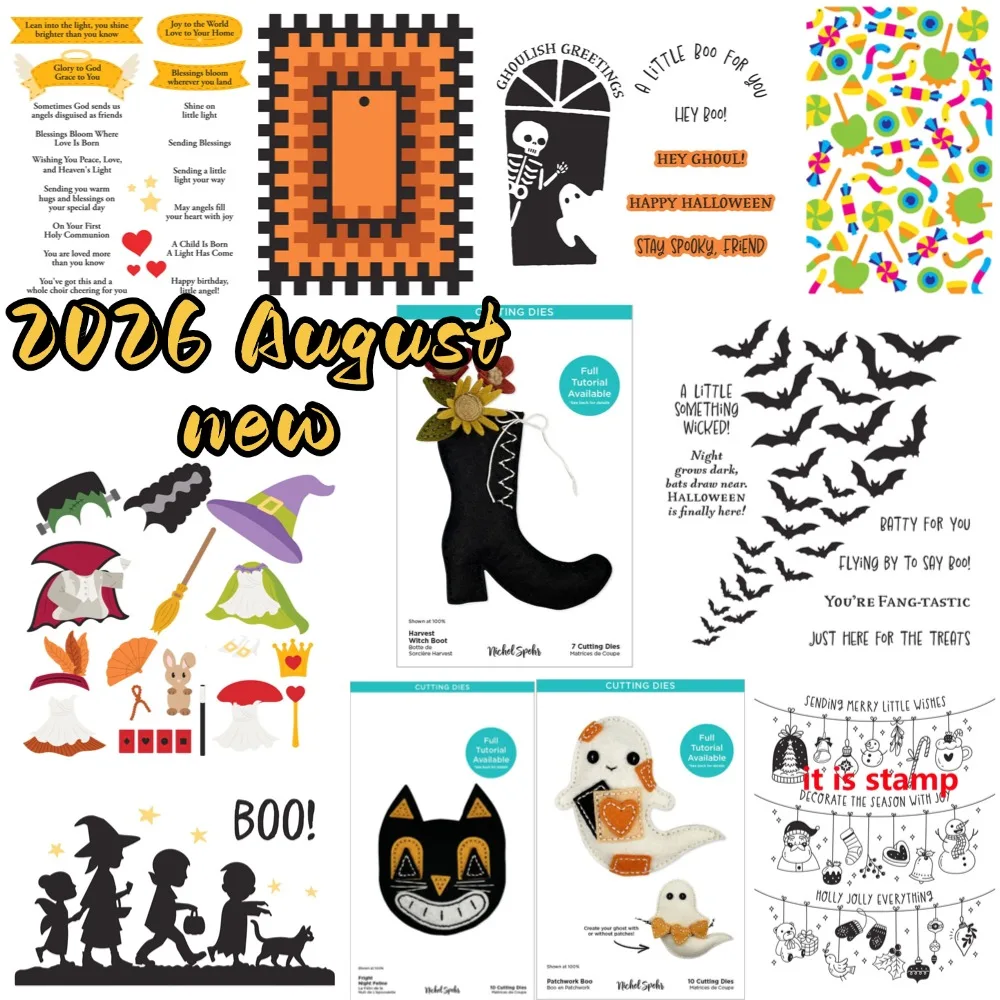 2025 neue Stempel Scrapbook-Tagebuch-Dekoration Schablone Prägevorlage DIY Auto Geist und Schloss Drachen Grußkarte Handgemacht
