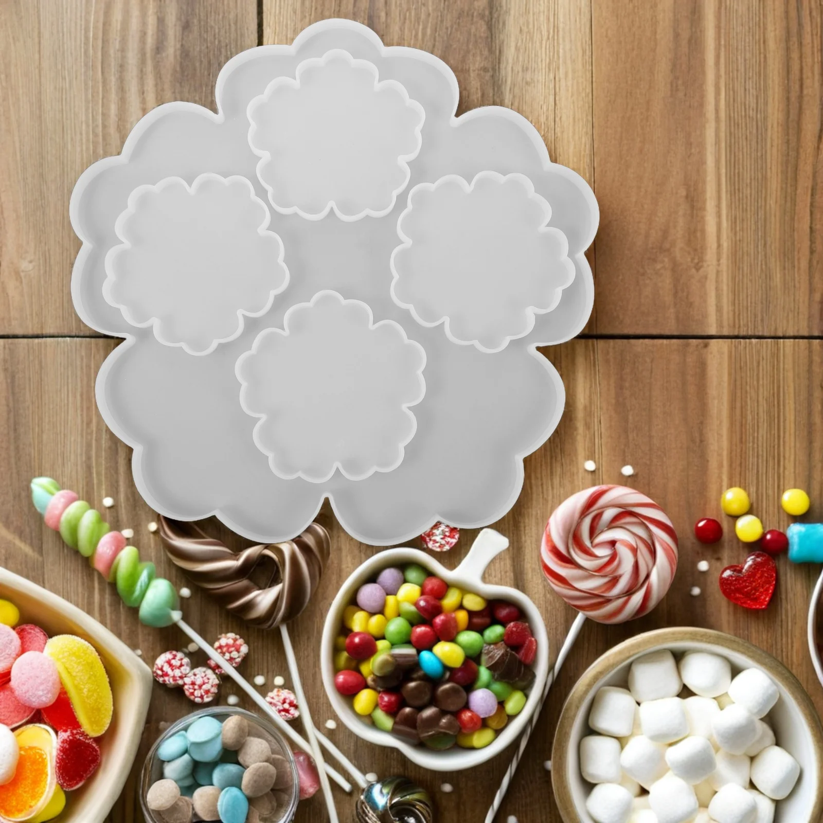 Silicone Flower Mold Set Floral Coaster Making Moulds for Epoxy Resin Reusable DIY Crafting Projects Flower Rensin Mold