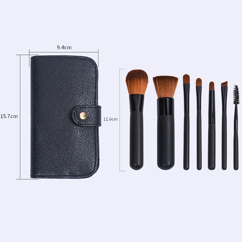 7Pcs Mini Travel Women Makeup Brushes Set Portable Soft Concealer Brush Beauty Foundation Eye Shadow Tool Eyelash Brush With Bag