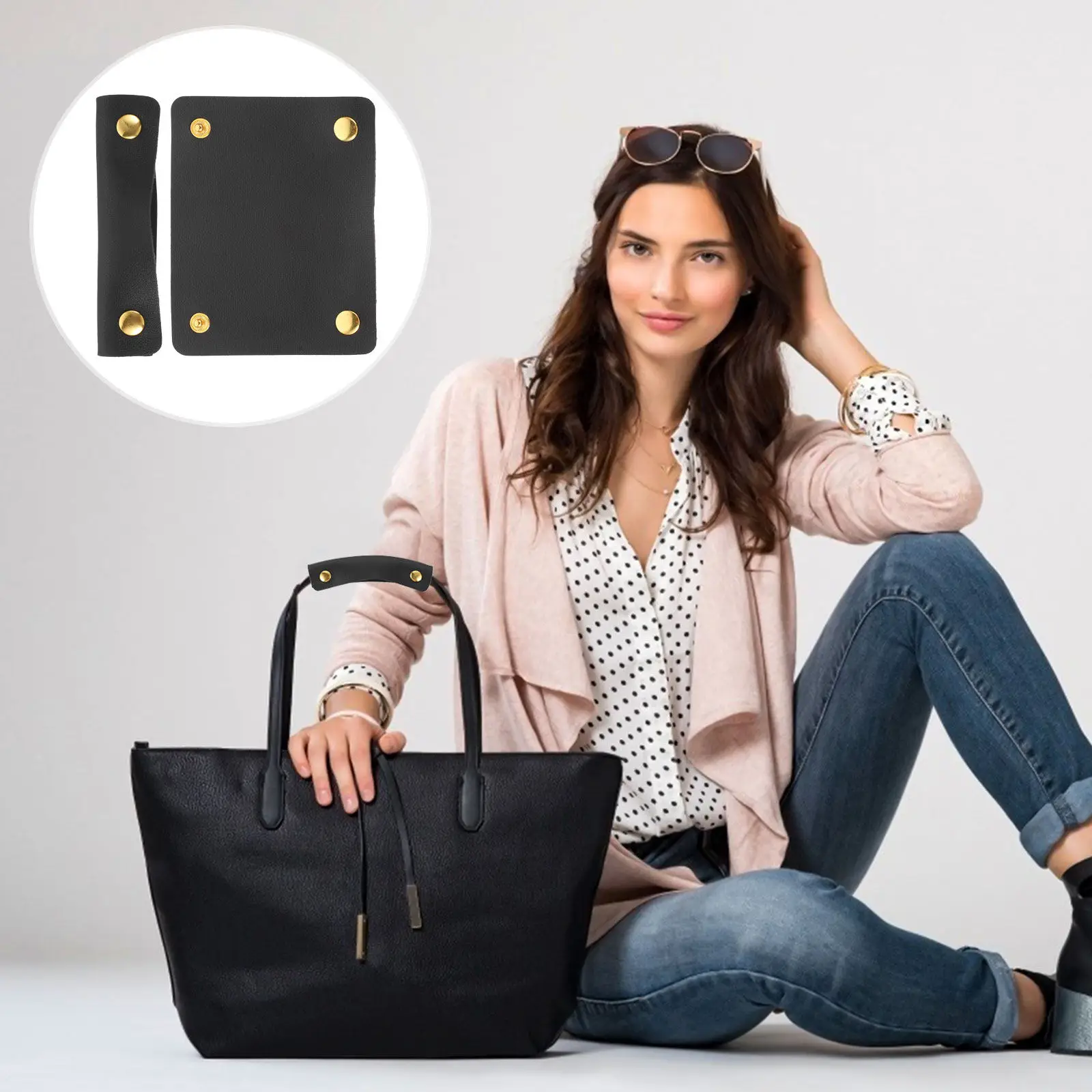 

2Pcs PU Bag Handle Covers Wear Resistant Hand Protectors for Shoulder Backpack Clutch Purse Straw Beach Bags Shopping