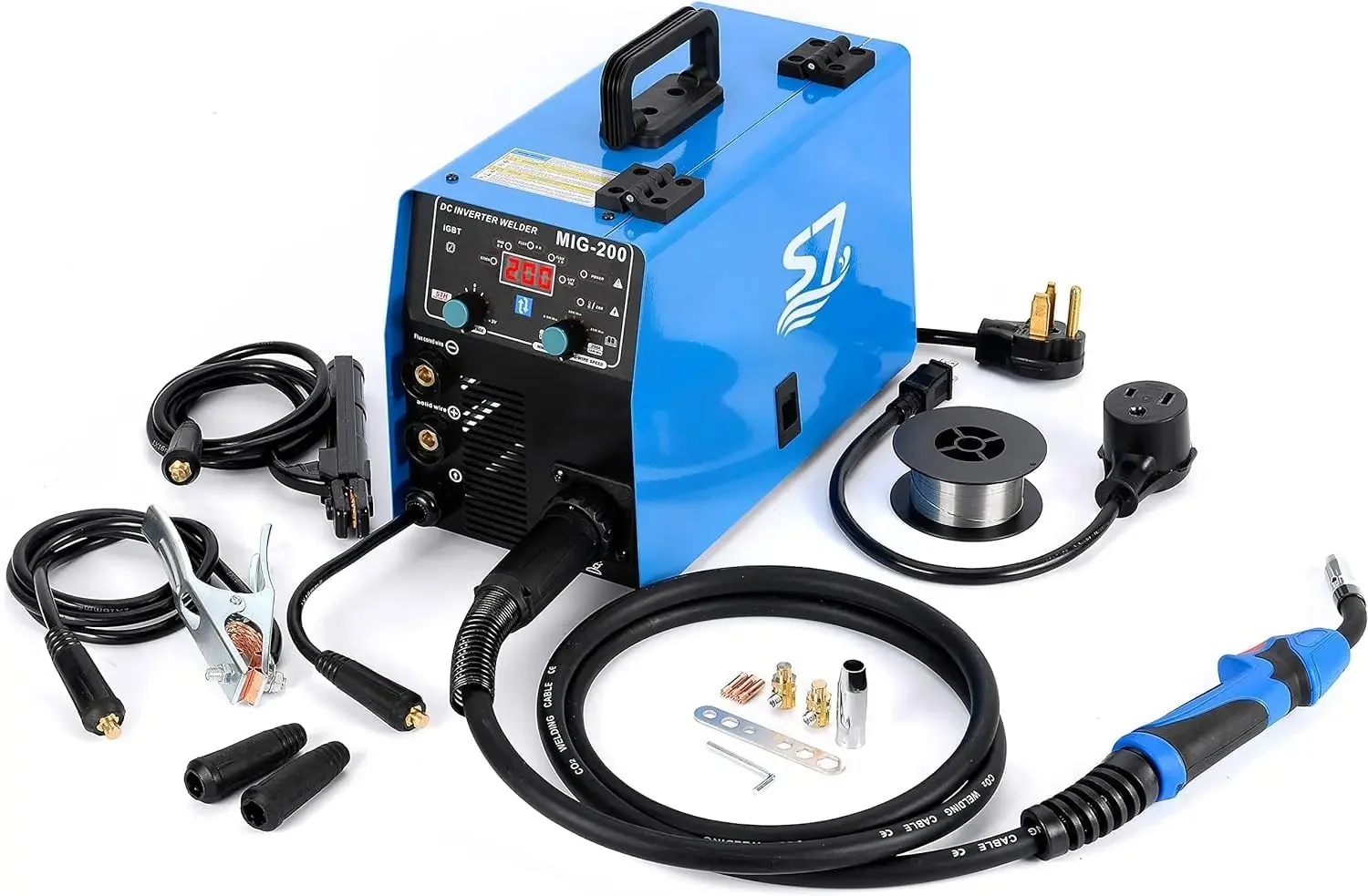 

USA S7 200Amp MIG Welder - 4 in 1 Multiprocess Welding Machine for Gas/Gasless Welding, Lift TIG, Dual Voltage 110V/220V