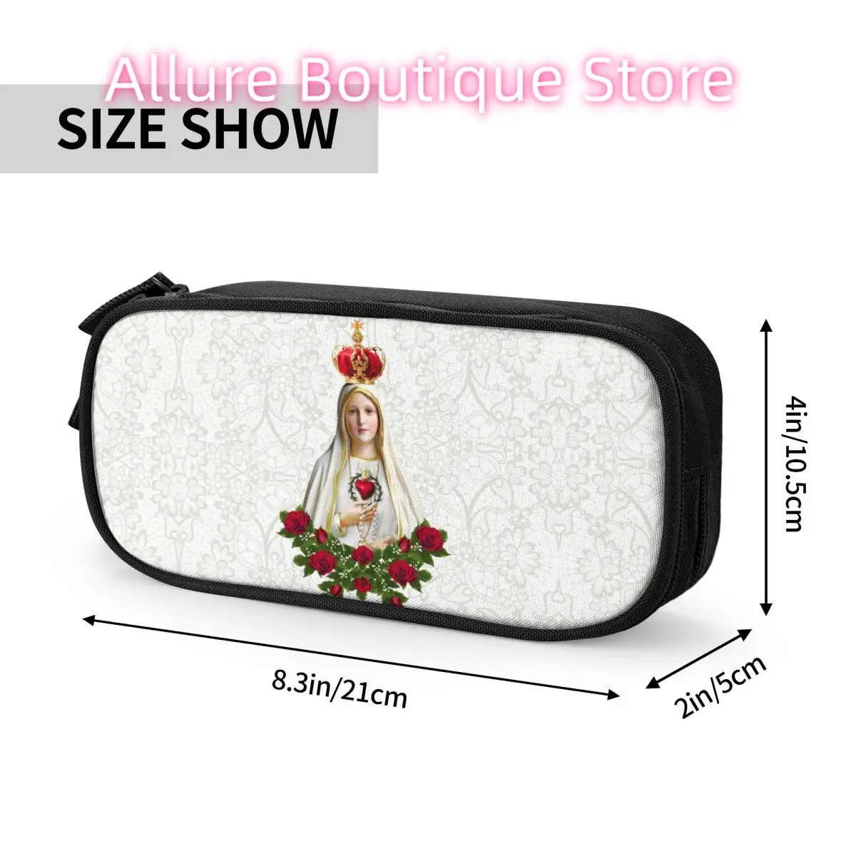 سيدة فاطمة مريم العذراء مخصصة مقلمة المدرسة البرتغال الوردية الكاثوليكية حقيبة أقلام رصاص الحقيبة القرطاسية الطلاب