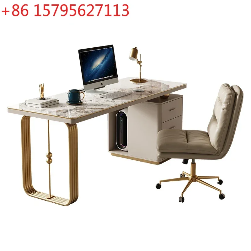 

Stone Plate Desk Light Luxury High-End Designed by a Maestro Desk Study and Bedroom Office Table Modern Minimalist Study Table