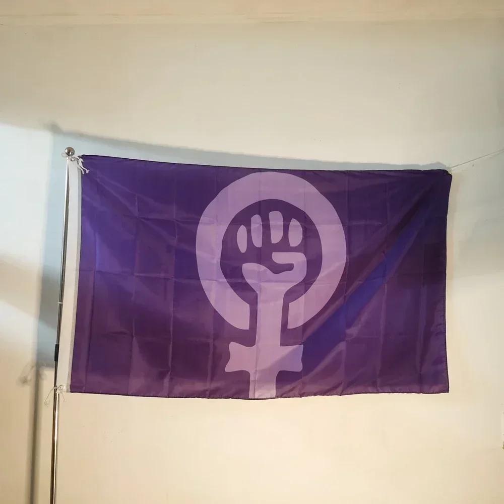 

Feminist Flag 2x3ft 3x5ft, Purple Women Rights Banner Empowerment Wall Decor Polyester Hanging for Indoor Outdoor