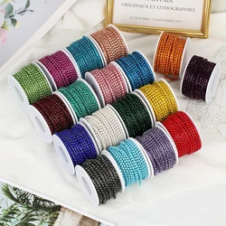 SS6-SS12 Fancy Rhinestone Chain Apparel Colorful Claw With Glass Rhinestone Dense Rhinestone Cup Chain Trim For DIY Accessories