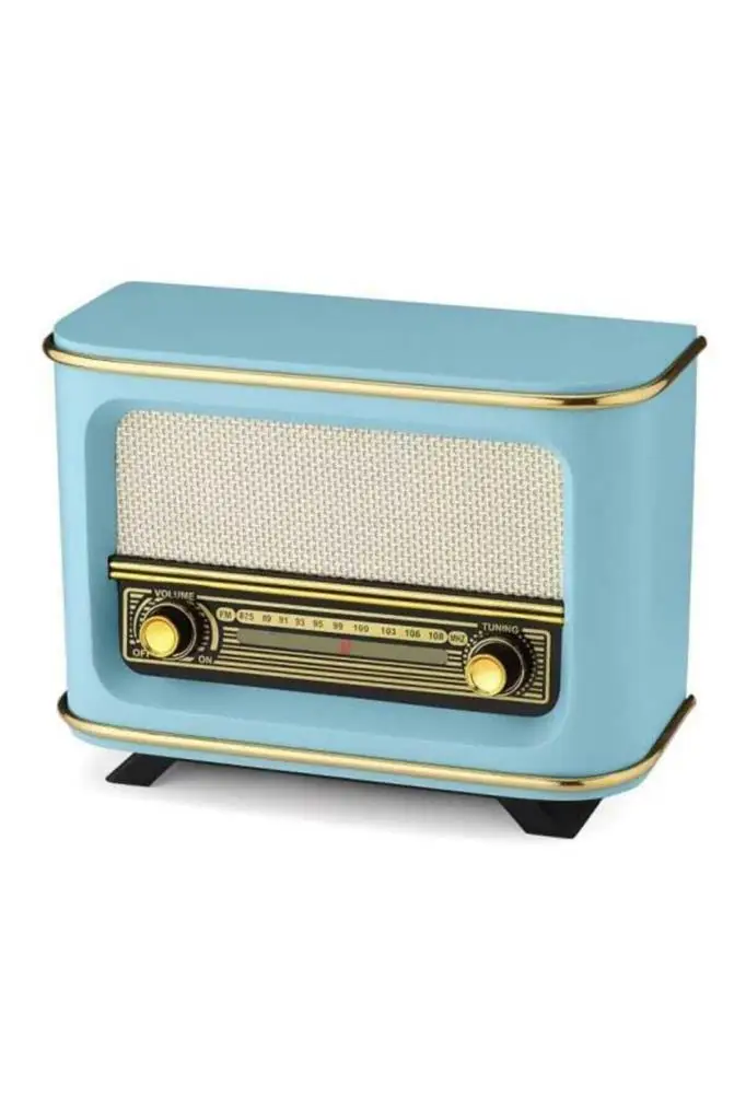 Wooden Rechargable Nostalgic Radio Blue