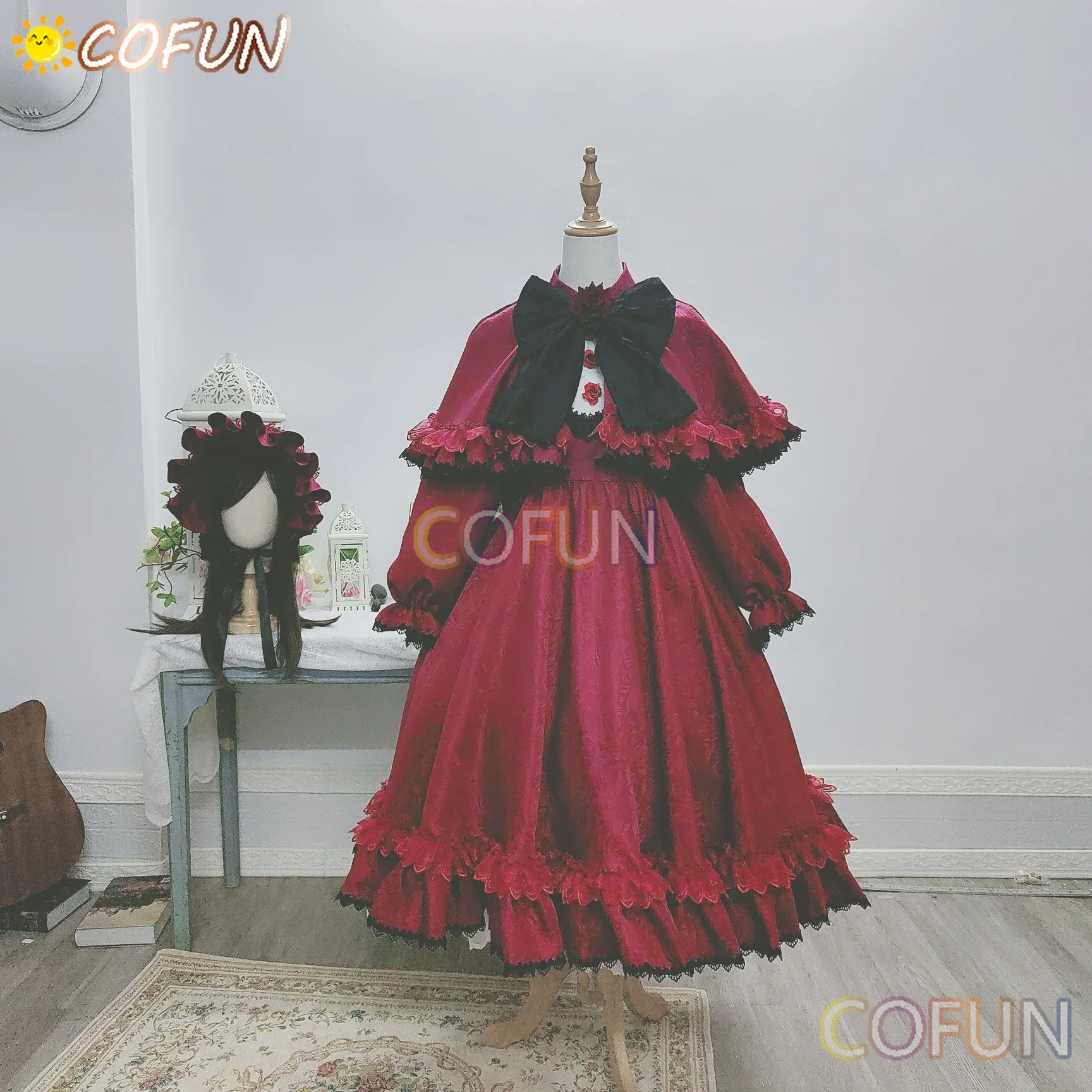 COFUN [Customized] Amine Rozen Maiden Reiner Rubin /Shinku Cosplay Costume Halloween Outfits Women Anime Dress