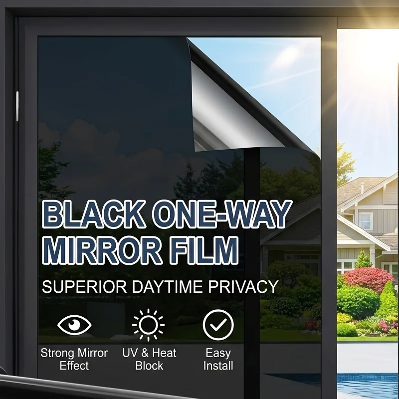 Privacy Window Film Self Adhesive Heat Control Light Block Scratch Concealing Peel and Stick Easy Install for Home Office Glass