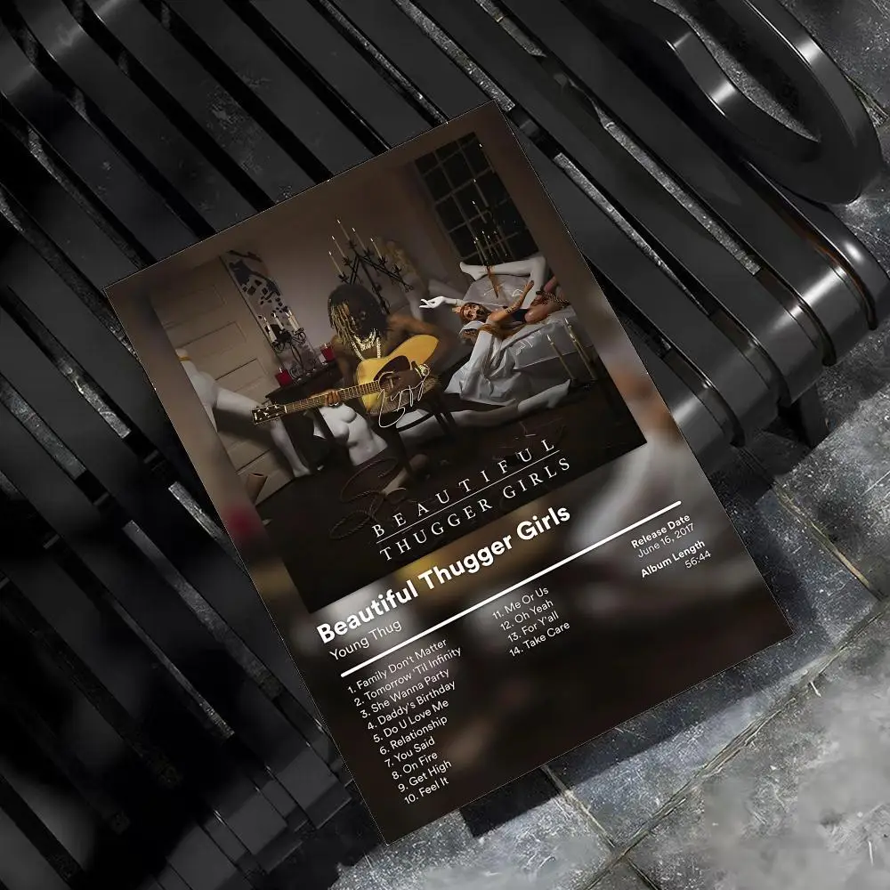Y-Young Thug Rapper Sänger Poster für Zuhause, Wohnzimmer, Schlafzimmer, Bar, Flur, selbstklebende Wandkunst, Druck, wasserfest, ästhetische Dekoration – Detail 6