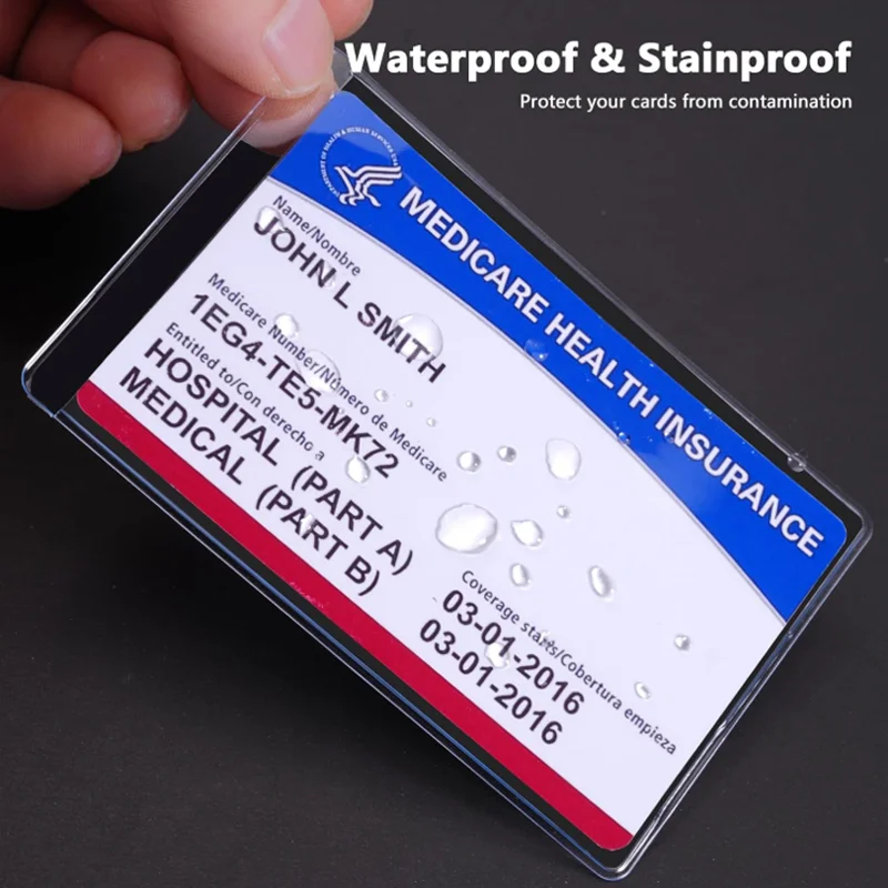 8 pcs of PVC card protective cover, suitable for social security, medical insurance, and credit cards - secure storage solution