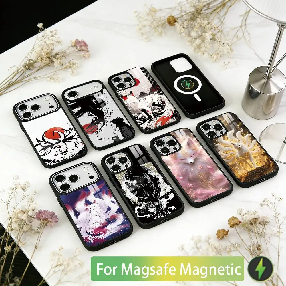 

Nine tailed fox Phone Case For iPhone17,16,15,14,13,12,11 Plus,Pro Magnetic For Magsafe Wireless Charging