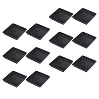12 Pcs Square Flower Pot Bottom Mats Black 120 Trays Plant Saucers Gardening Water Trays Bonsai Plates Flowerpot