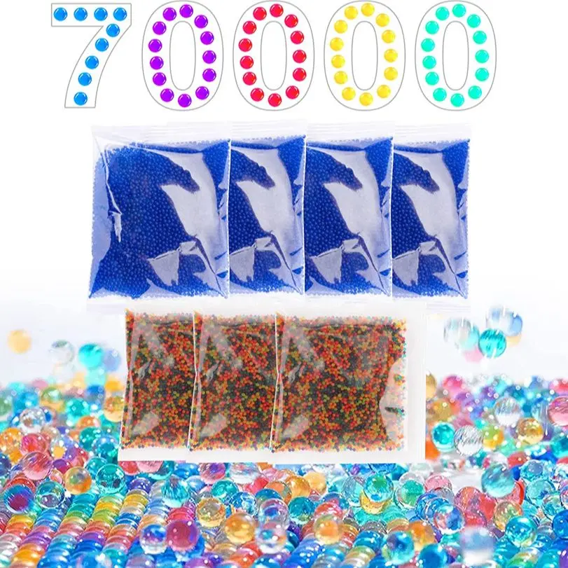 7-8mm 70000pcs Soft Water Crystal Bullets BB Gel Paint Ball Airsoft Ammo Beads Guns Toys Crystal Soil Polymer Water Beads Decors