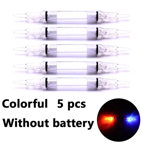 5개의 깜박이는 양쪽 끝 낚시등, 수중 낚시등, 보트 낚시 야간 미끼등, 미등(배터리 없음)