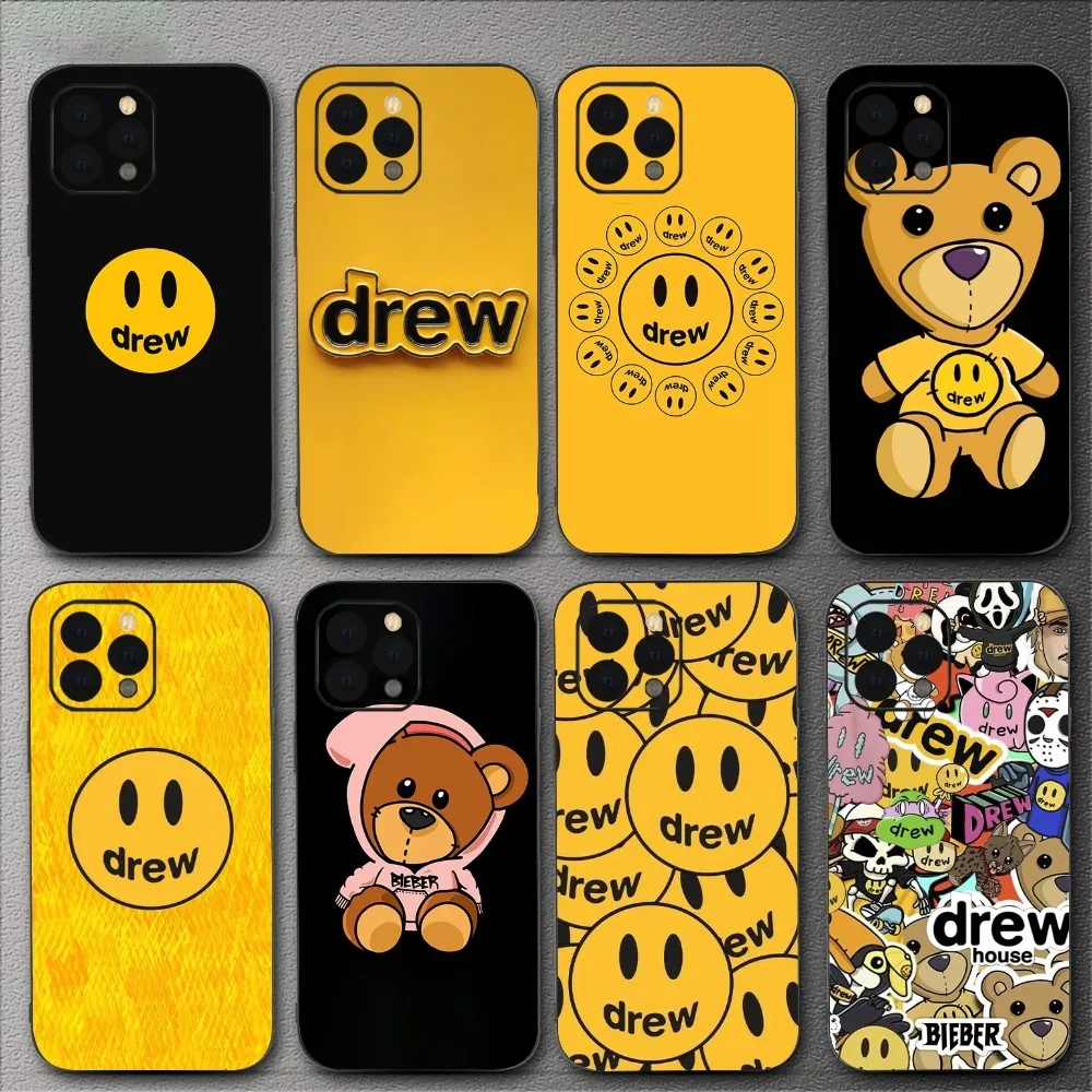 Luxury D-Drew Justin Bieber House Phone Case For iPhone Mini 11 12 13 14 15 Pro XS Max X Plus SE XR Shell