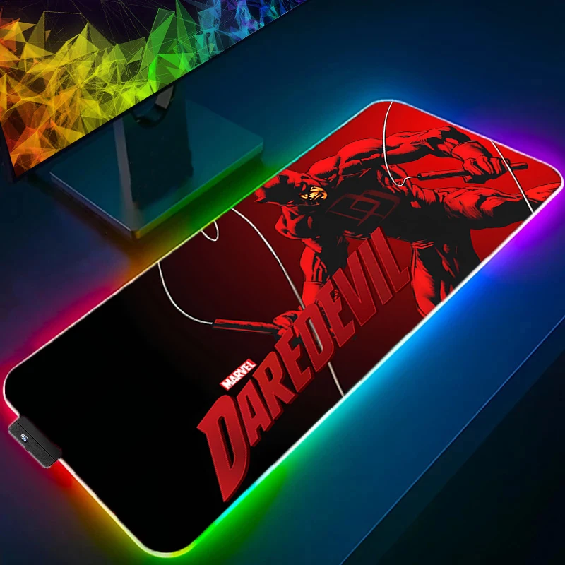 

Daredevil RGB LED Mouse Pad Rubber Anti Slip Mouse Pad Light Luxury anti slip and Waterproof Deskmat Office Computer Mousepad