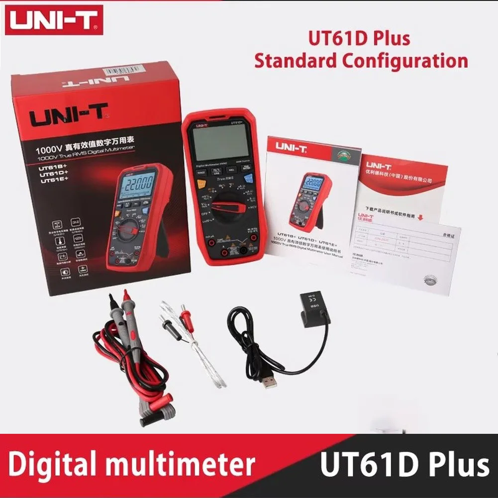 UNI-T Digital Multimeter Tester UT61B+/D+ 6000 Counts / UT61E+ 22000 Counts DC AC 1000V Handheld Electrical Multimeter
